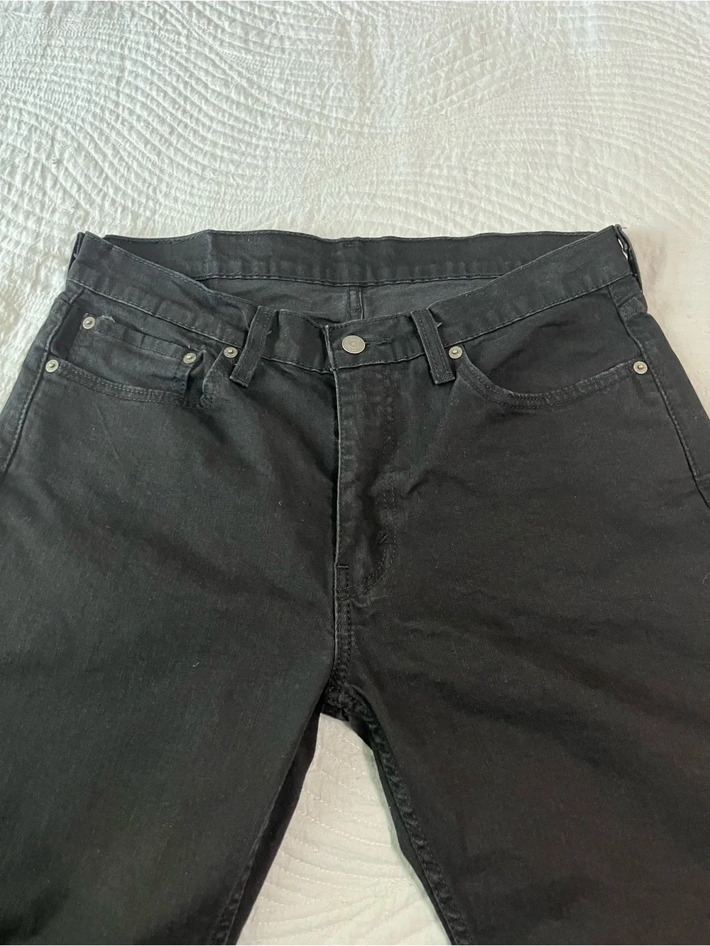 Levis 514 Straight Fit Jeans Mens 34x29 Black Denim Pants Classic Fit